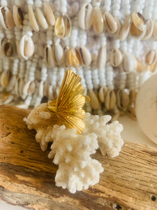 Edelstahl Ring vergoldet "GINKO"