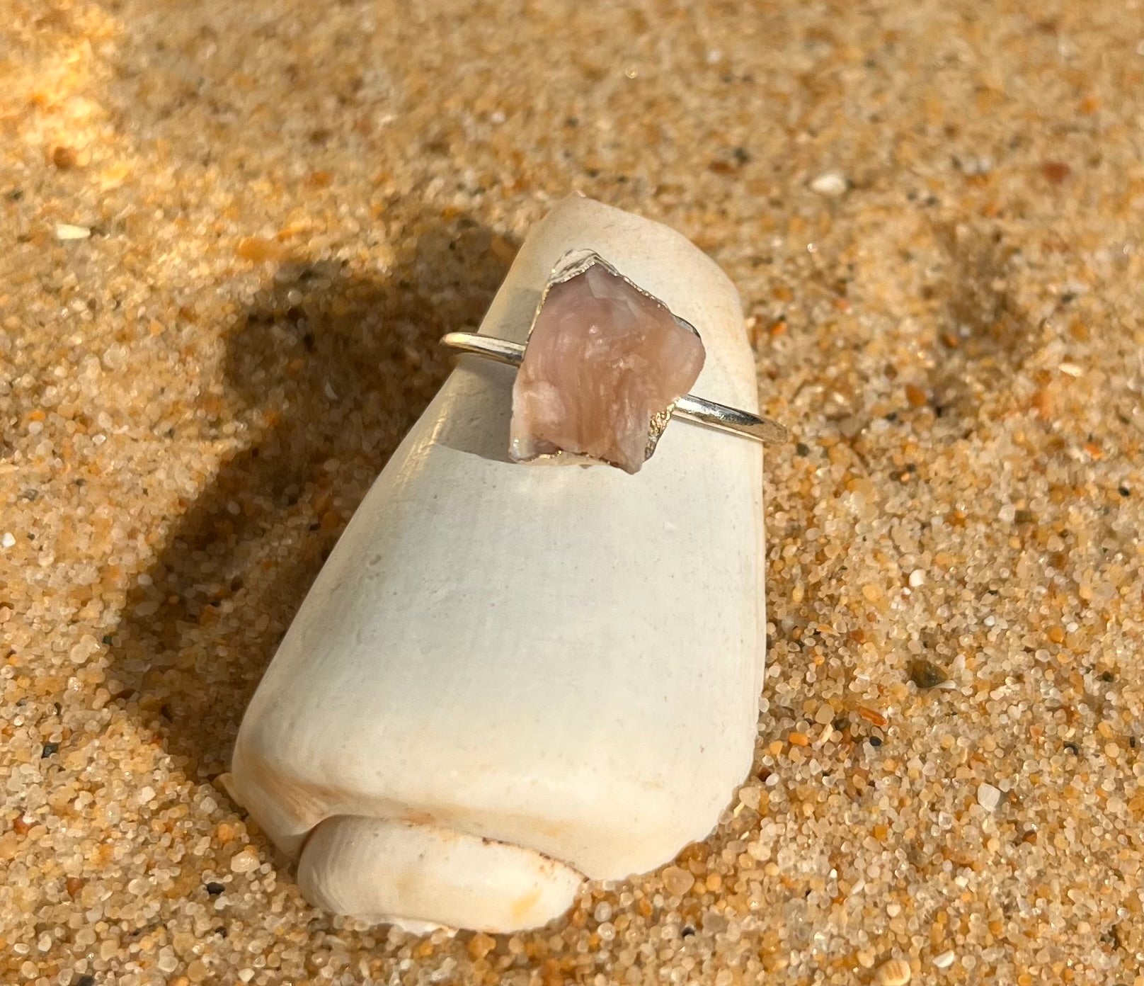Edelstein Ring 925er Silber "ROSENQUARZ"
