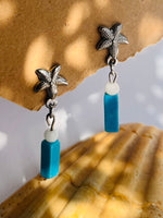 Lade das Bild in den Galerie-Viewer, Ohrring Edelstahl silver &quot;TORQUISE STARFISH“
