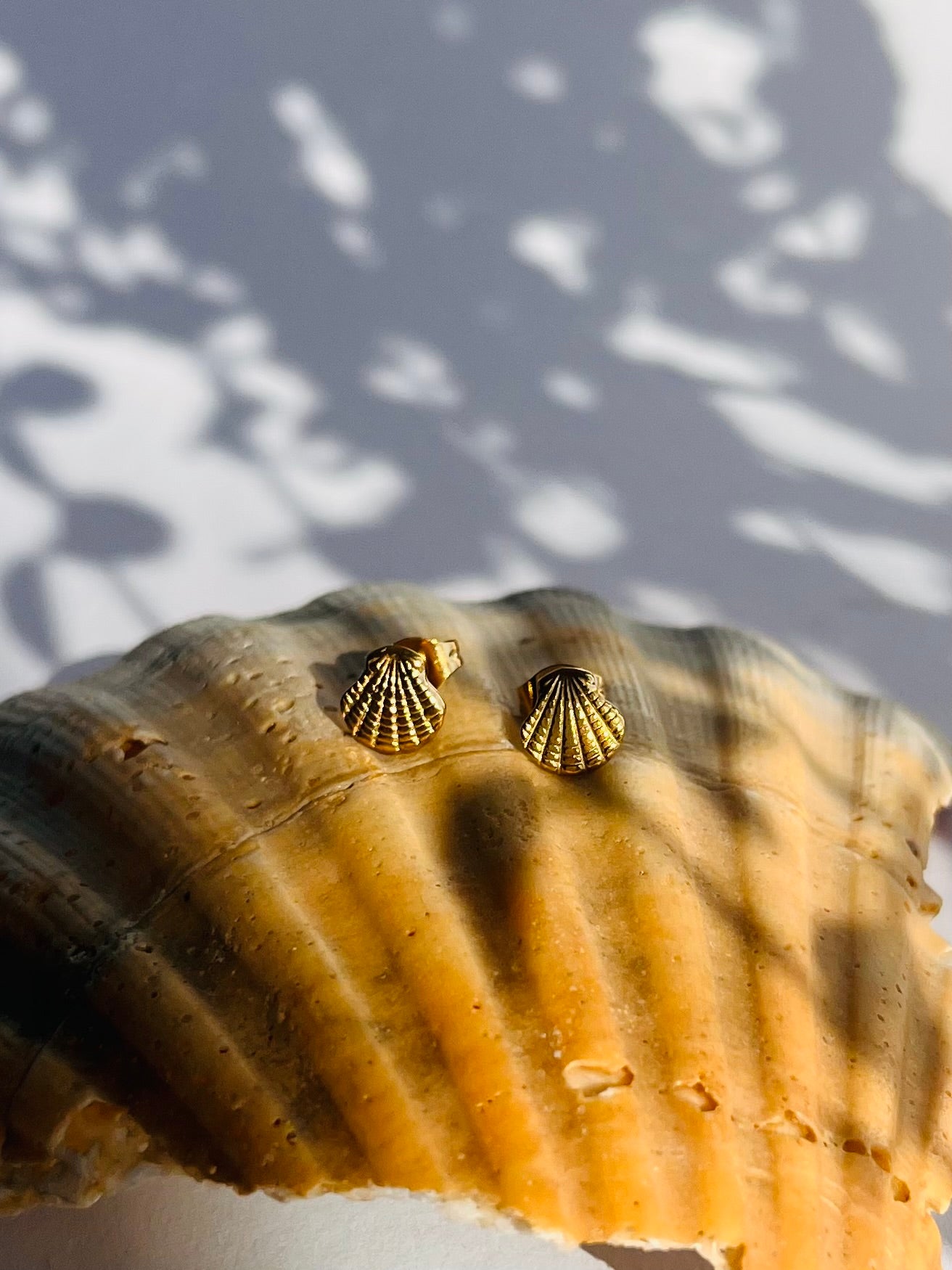 Ohrring Edelstahl gold "SHELL“