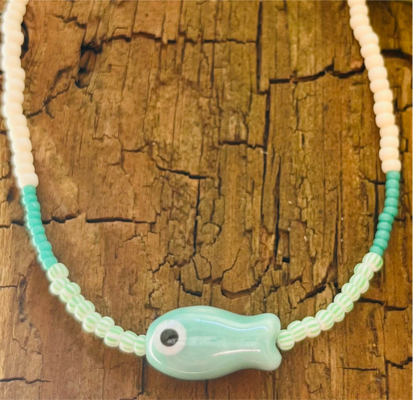 Necklace „GREEN FISH"