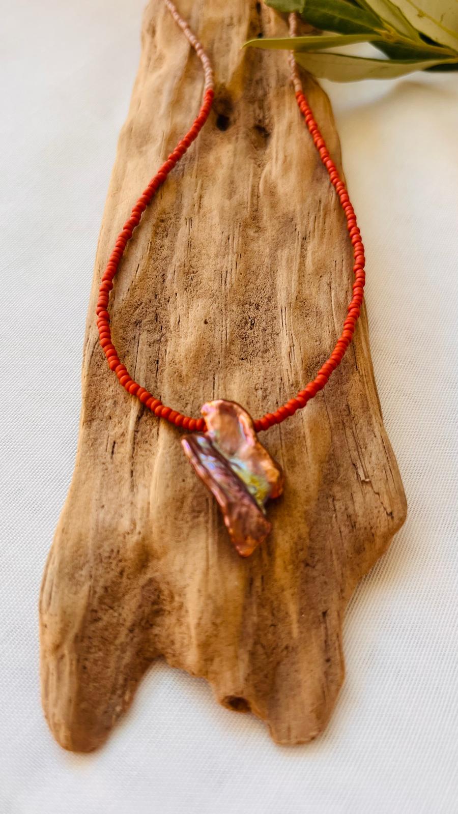 Necklace Pearl "INDIAN GOLD"