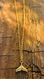 Lade das Bild in den Galerie-Viewer, Necklace Edelstahl Gliederkette gold &quot;WHALE“
