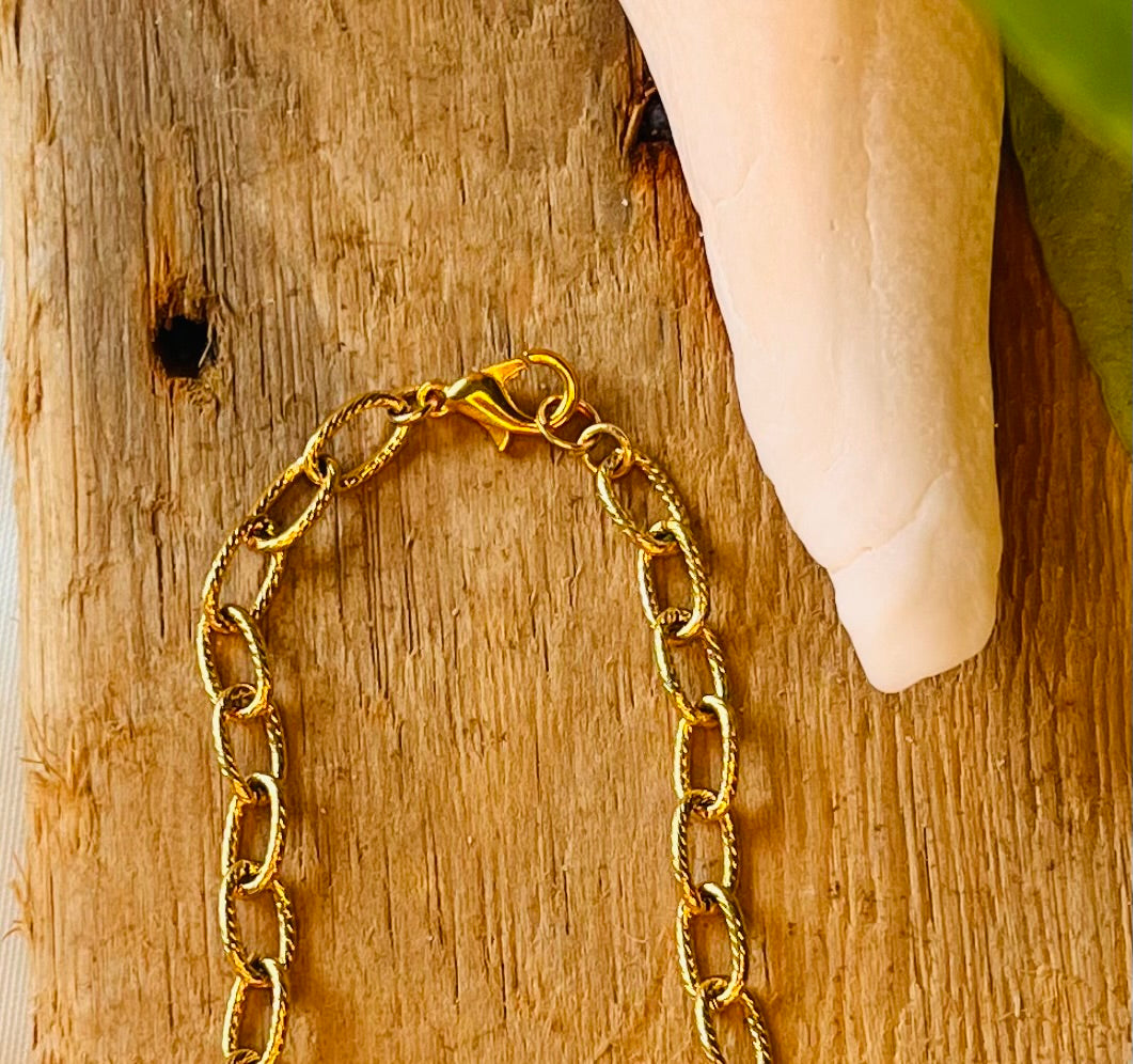 Necklace Edelstahl Gliederkette gold "FRANGIPANI"