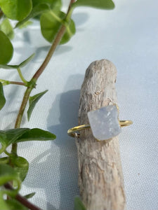 Edelstein-Ring 925er Silber vergoldet " MONDSTEIN"