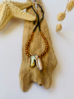 Lade das Bild in den Galerie-Viewer, Necklace Pearl &quot;BLACK &amp; HONEY&quot;
