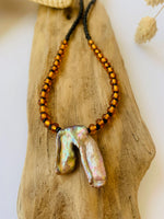 Lade das Bild in den Galerie-Viewer, Necklace Pearl &quot;BLACK &amp; HONEY&quot;
