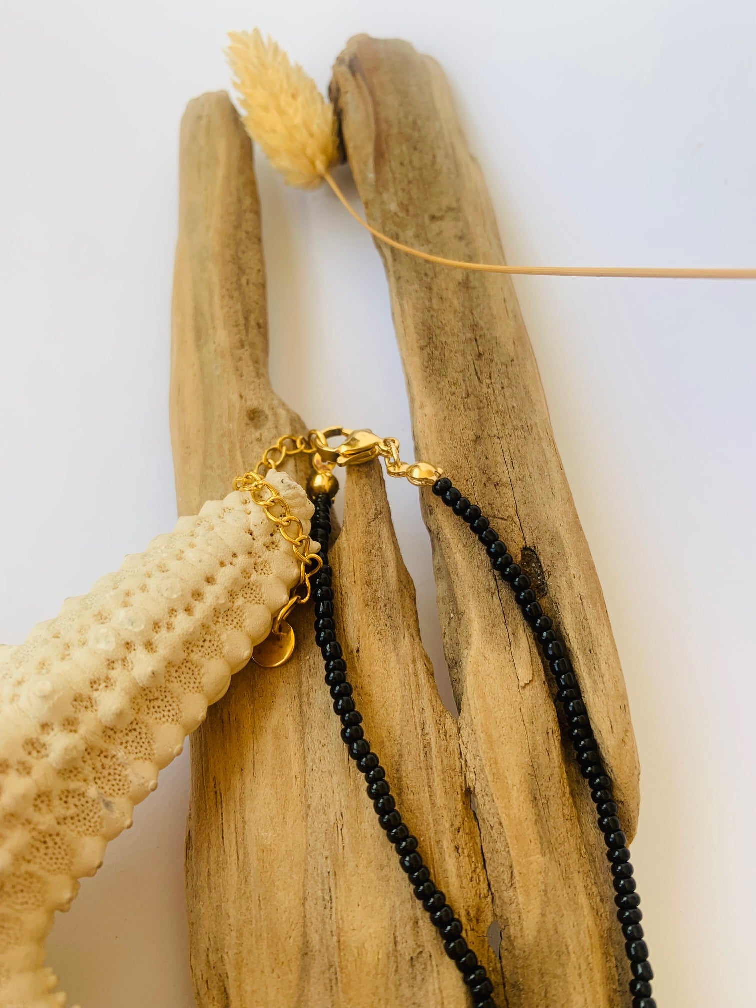 Necklace Pearl "BLACK & HONEY"