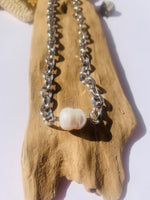 Lade das Bild in den Galerie-Viewer, Necklace Edelstahl Gliederkette silver &quot;ROUND PEARL&quot;
