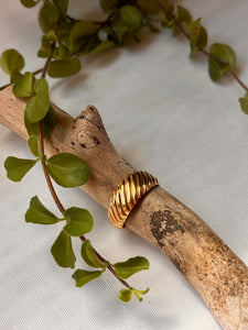Edelstahl Ring vergoldet "STRIPE"