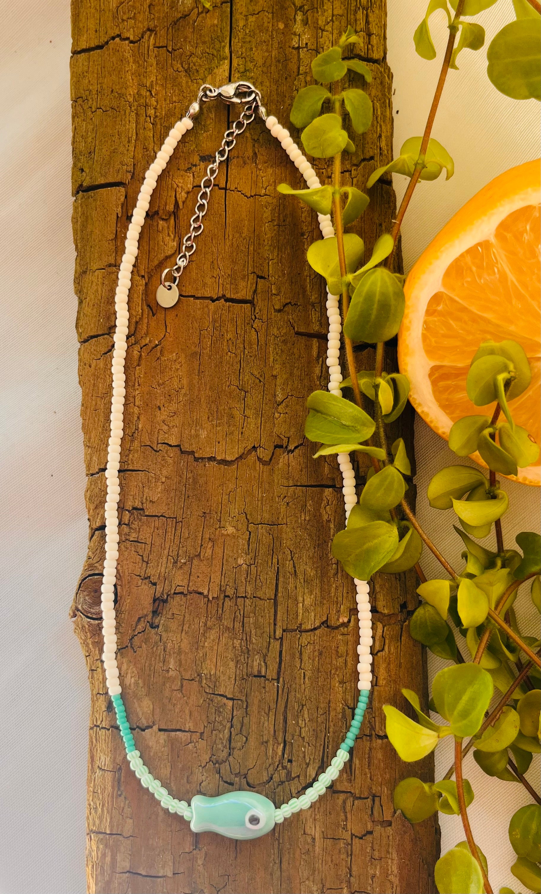 Necklace „GREEN FISH"