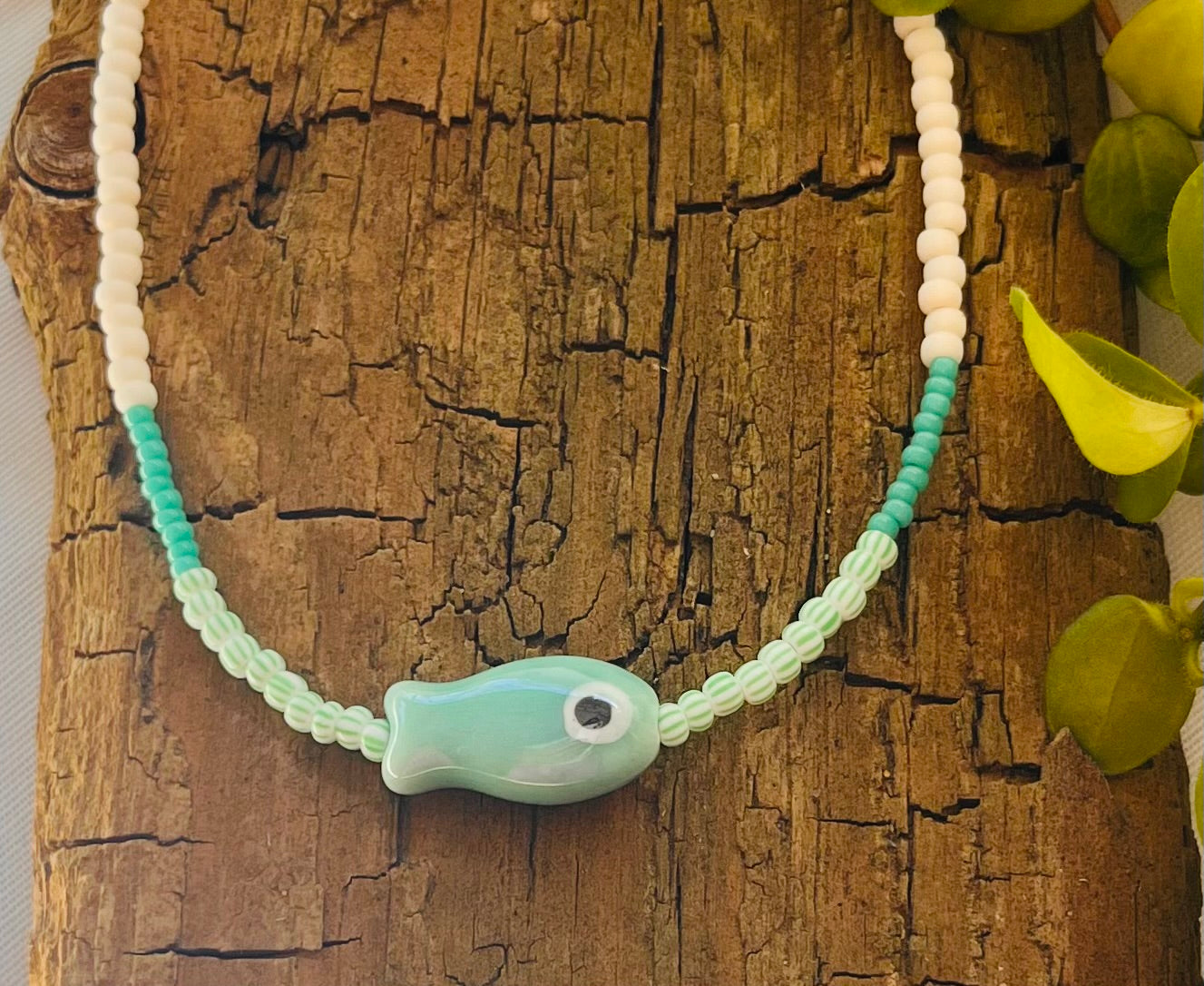 Necklace „GREEN FISH"