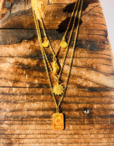 Necklace Layering Edelstahl Gliederkette gold "POWER"