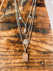 Necklace Layering Edelstahl Gliederkette silver "POWER"