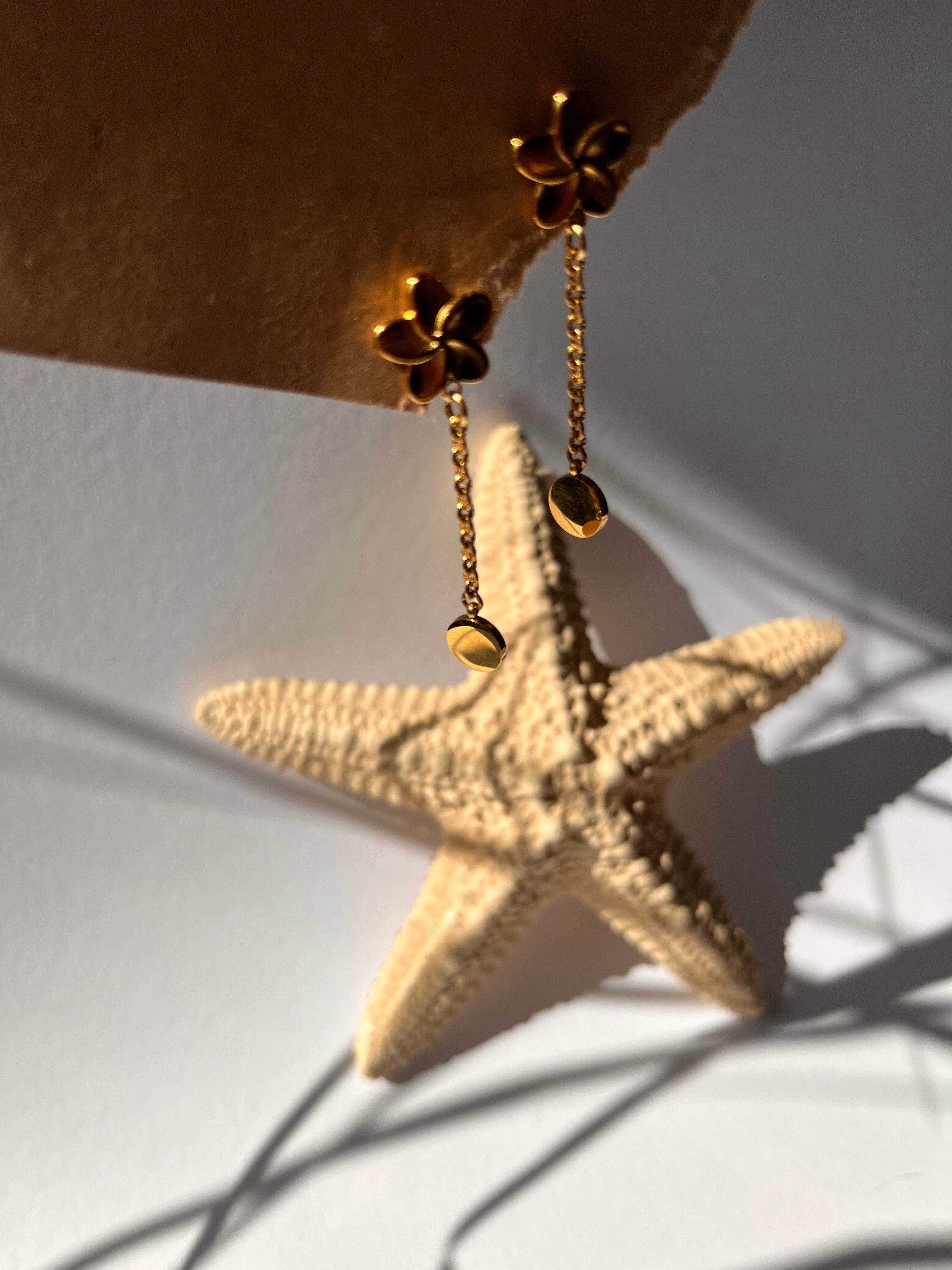 Ohrring Edelstahl gold "MOON FLOWER"