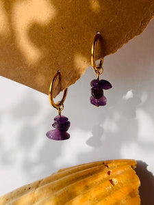 Creole Edelstahl gold "AMETHYST"