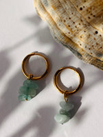 Lade das Bild in den Galerie-Viewer, Creole Edelstahl gold &quot;AVENTURIN&quot;

